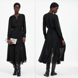 Madewell Womens Tie-Waist Midi Dress in Clip Dot NWT Size XL